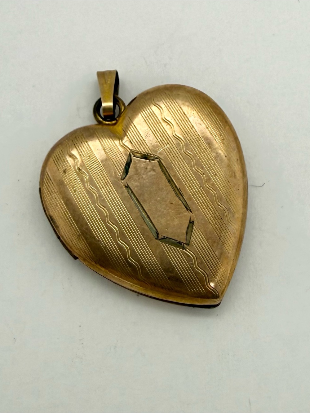 Victorian Gold Filled Heart Locket with Vintage Antique Pictures